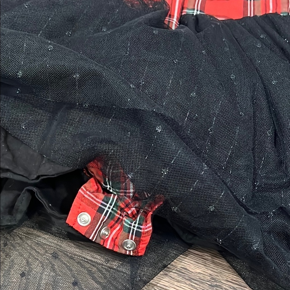 Andy & Evan Red Plaid Dress with Black Tulle Skirt 12-18 months baby sale - Picture 7 of 10
